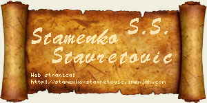 Stamenko Stavretović vizit kartica